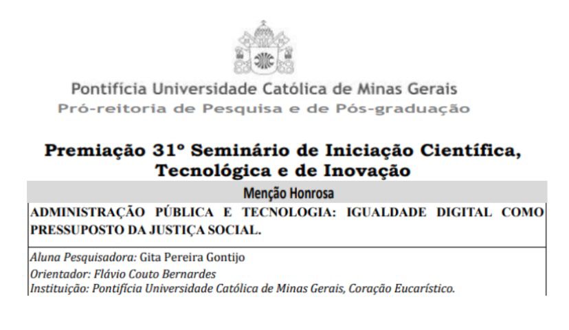 Colaboradora da Bernardes & Advogados Associados recebe menção honrosa no 31º Seminário de Iniciação Científica, Tecnológica e de Inovação
